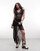 Noisy May Noisy May cap sleeve maxi dress with asymmetric hem in black lace - 1