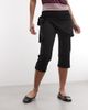 Noisy May Noisy May capri pants with scarf detail in black - 3