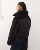 Noisy May Noisy May collar detail quilted short coat with teddy insert in black - 4