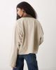 Noisy May Noisy May contrast collar lightweight barn jacket in stone-White - 3