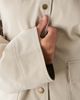 Noisy May Noisy May contrast collar lightweight barn jacket in stone-White - 4