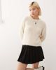 Noisy May Noisy May crew neck fluffy knit sweater in cream-White - 2