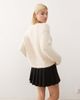 Noisy May Noisy May crew neck fluffy knit sweater in cream-White - 4