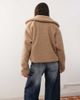 Noisy May Noisy May cropped teddy jacket in beige-White - 4