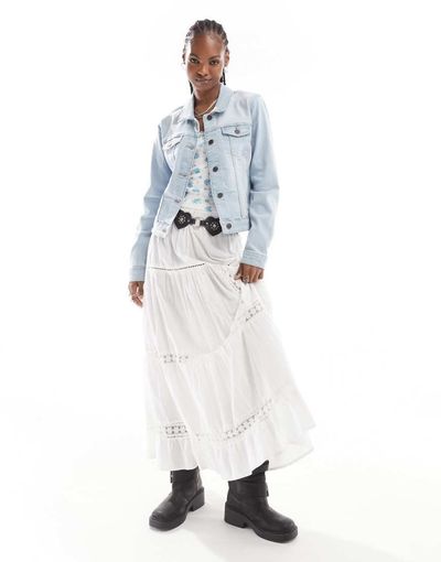 Noisy May Noisy May denim jacket in light wash blue