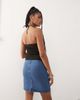Noisy May Noisy May denim mini skirt with slit in in mid blue - 2