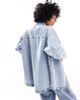 Noisy May Noisy May denim shacket in light-blue wash - 4