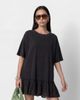 Noisy May Noisy May dropped hem t-shirt dress with seam detailing in washed black - 2