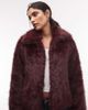 Noisy May Noisy May faux fur jacket in burgundy-Purple - 1