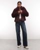 Noisy May Noisy May faux fur jacket in burgundy-Purple - 3