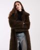 Noisy May Noisy May faux fur maxi coat in dark brown - 2