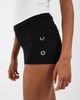 Noisy May Noisy May fold over micro shorts with eyelet detail in black - 3