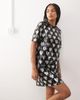 Noisy May Noisy May heart detail sequin T-shirt dress in black - 2