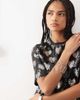 Noisy May Noisy May heart detail sequin T-shirt dress in black - 3