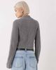 Noisy May Noisy May high neck full zip up cardigan in medium gray - 3