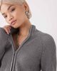 Noisy May Noisy May high neck full zip up cardigan in medium gray - 4