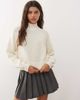 Noisy May Noisy May high neck knit sweater in cream-White - 1