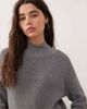 Noisy May Noisy May high neck knit sweater in medium gray - 3