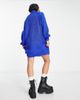 Noisy May Noisy May high neck mini sweater dress in royal blue - 2
