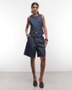 Noisy May Noisy May high rise tailored bermuda shorts in dark blue denim - part of a set - 1