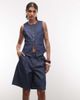 Noisy May Noisy May high rise tailored bermuda shorts in dark blue denim - part of a set - 3