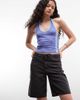 Noisy May Noisy May high waist longline loose short in black denim - 2