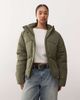 Noisy May Noisy May hooded puffer jacket in khaki-Green - 1