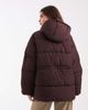 Noisy May Noisy May hooded puffer jacket with cinch waist in chocolate-Brown - 3