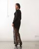 Noisy May Noisy May long sleeve maxi dress with lace fishtail in black - 3