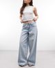 Noisy May Noisy May low rise wide leg jeans in light blue denim - 1