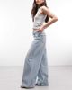 Noisy May Noisy May low rise wide leg jeans in light blue denim - 2