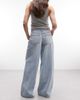 Noisy May Noisy May low rise wide leg jeans in light blue denim - 3