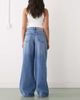 Noisy May Noisy May low rise wide leg jeans in mid blue denim - 3