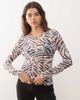 Noisy May Noisy May mesh top in black zebra - 1