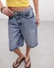 Noisy May Noisy May mid waist bermuda shorts in light blue denim - 2