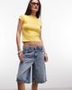 Noisy May Noisy May mid waist bermuda shorts in light blue denim - 3