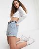 Noisy May Noisy May mom denim shorts in light blue-Blues - 4