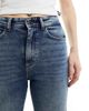 Noisy May Noisy May Moni high rise slim straight jeans in mid wash blue-Navy - 4