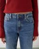 Noisy May Noisy May Monica high waist straight leg jeans in dark blue denim - 4