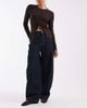 Noisy May Noisy May Noah mid waist barrel jeans in rinsed dark blue - 1