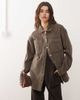 Noisy May Noisy May oversized corduroy shirt in light brown-Neutral - 1