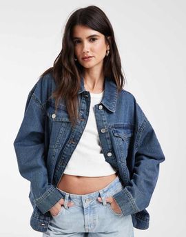 Noisy May Noisy May oversized denim jacket in vintage blue