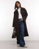 Noisy May Noisy May oversized dropped shoulders midaxi overcoat in chocolate-Brown - 1
