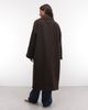 Noisy May Noisy May oversized dropped shoulders midaxi overcoat in chocolate-Brown - 3