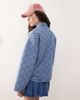 Noisy May Noisy May quilted diamond denim jacket in light blue wash - 3