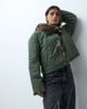 Noisy May Noisy May reversible jacket with oversized collar in khaki and leopard print-Green - 1