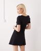 Noisy May Noisy May ribbed square neck mini skater dress with ruched detailing in black - 3