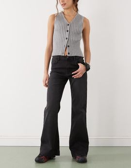 Noisy May Noisy May Rooxy high rise flares in black denim