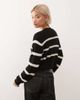 Noisy May Noisy May round neck sweater in black & cream stripe - 3