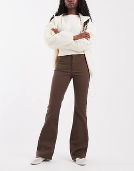 Noisy May Noisy May Sallie high rise flare jeans in chocolate brown